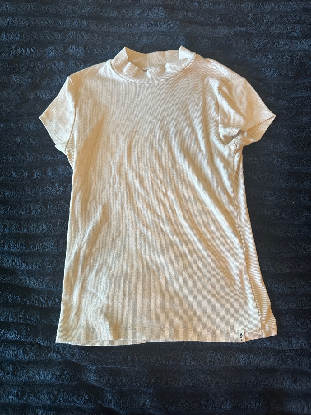 abercrombie kids Cream Short-Sleeve Mock Neck Tee